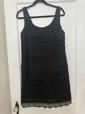 J.Crew Black Crochet Knit Tank Dress - Size 10